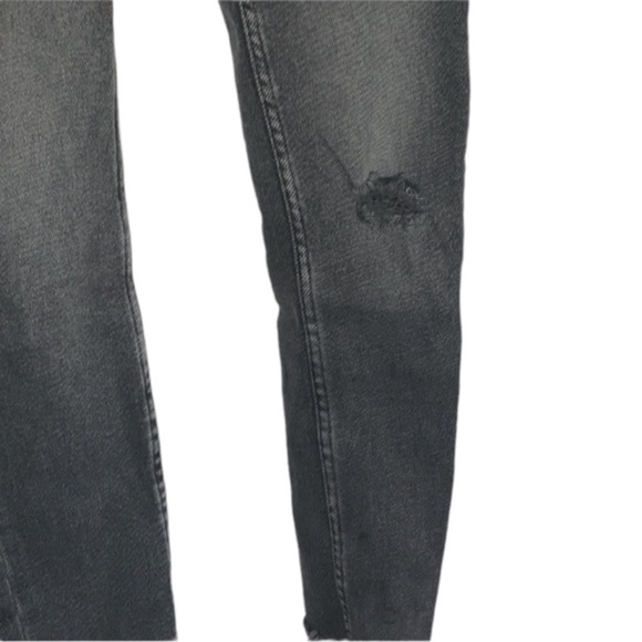 Zara Skinny Distressed Raw Hem Jeans Grey Woman’s Size 2 - Picture 6 of 12